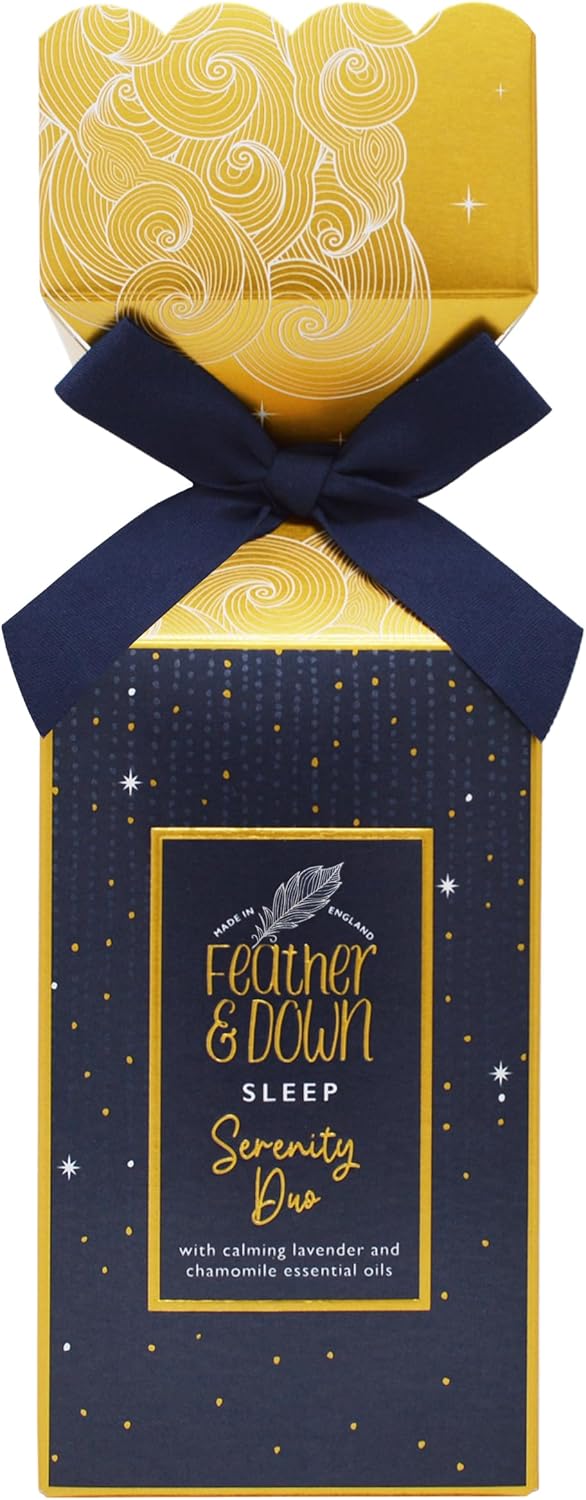 Feather And Down Serenity Duo Gift Set (2 X 50Ml Pillow Spray & Relaxing Eye Mask) - With Lavender & Chamomile Essential Oils To Encourage Calm & Aid A Restful Night'S Sleep
