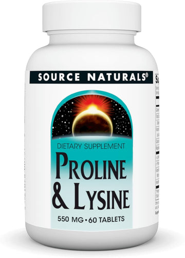 Source Naturals L-Proline & L-Lysine, 550Mg - 60 Tablets