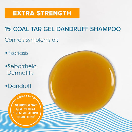 True+Real Coal Tar Therapeutic Tar Gel Anti-Dandruff Shampoo 1% Coal Tar, 6 Ounce