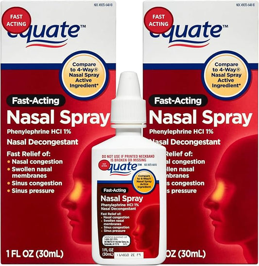 Equate Nasal Four – Phenylephrine Hydrochloride Nasal Decongestant Spray, 1 Oz