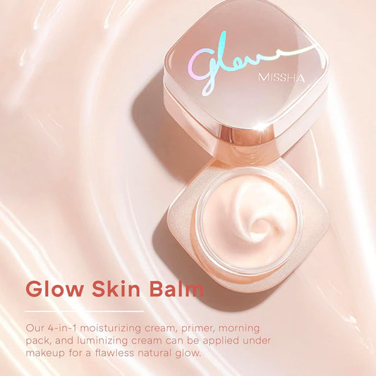 Missha Glow Skin Balm 0.68 Fl Oz/ 20Ml, 4-In-1 Primer, Moisturizing Cream, Morning Pack, Luminizing Cream For A Flawless Natural Glow Glass Skin