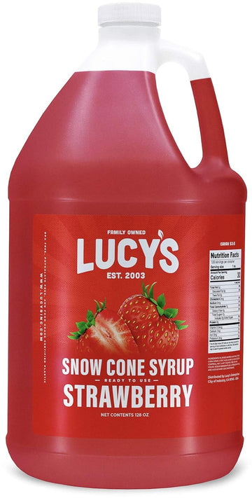 Lucy'S Family Owned - Shaved Ice Snow Cone Syrup, Strawberry - 1 Gallon (128Oz.)