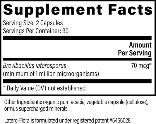 Global Healing Latero-Flora, Probiotic Supplement For Gut Health, Digestion And Candida Cleanse Support - Detox Colon, Strengthen Gut Flora & Immune System - Men & Women - Non-Gmo, Vegan, 60 Capsules