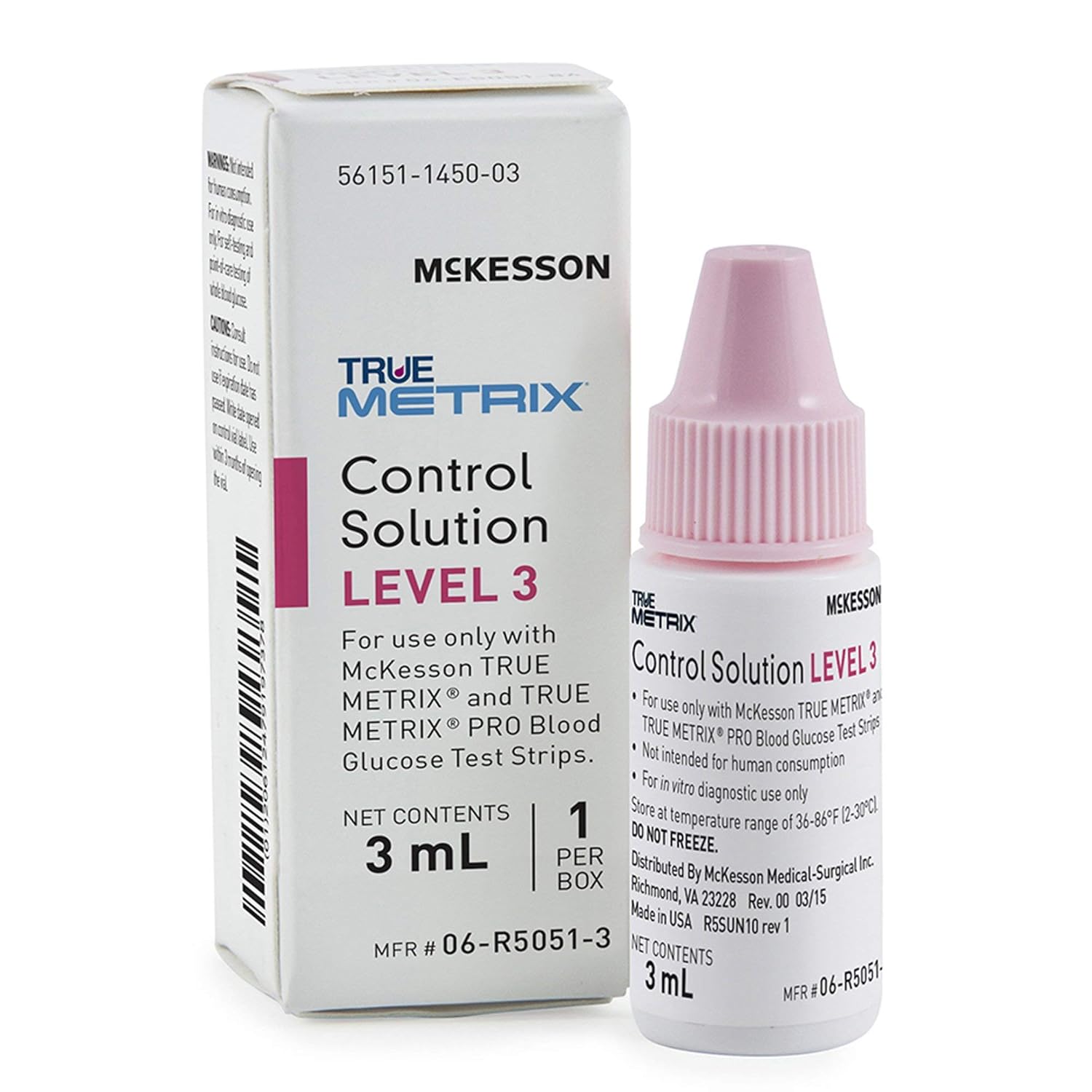 McKesson TRUE METRIX Control Solution Level 3, Blood Glucose Meters, 3 mL, 24 Count : Health & Household