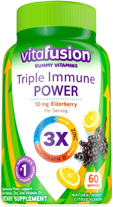 Vitafusion Triple Immune Power Gummy Vitamins, 60Ct