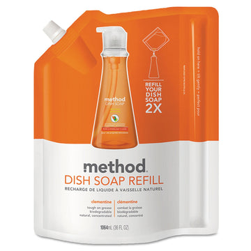 Method Gel Dish Soap Refill, Clementine, 36 Ounces, 1 pack, Packaging May Vary