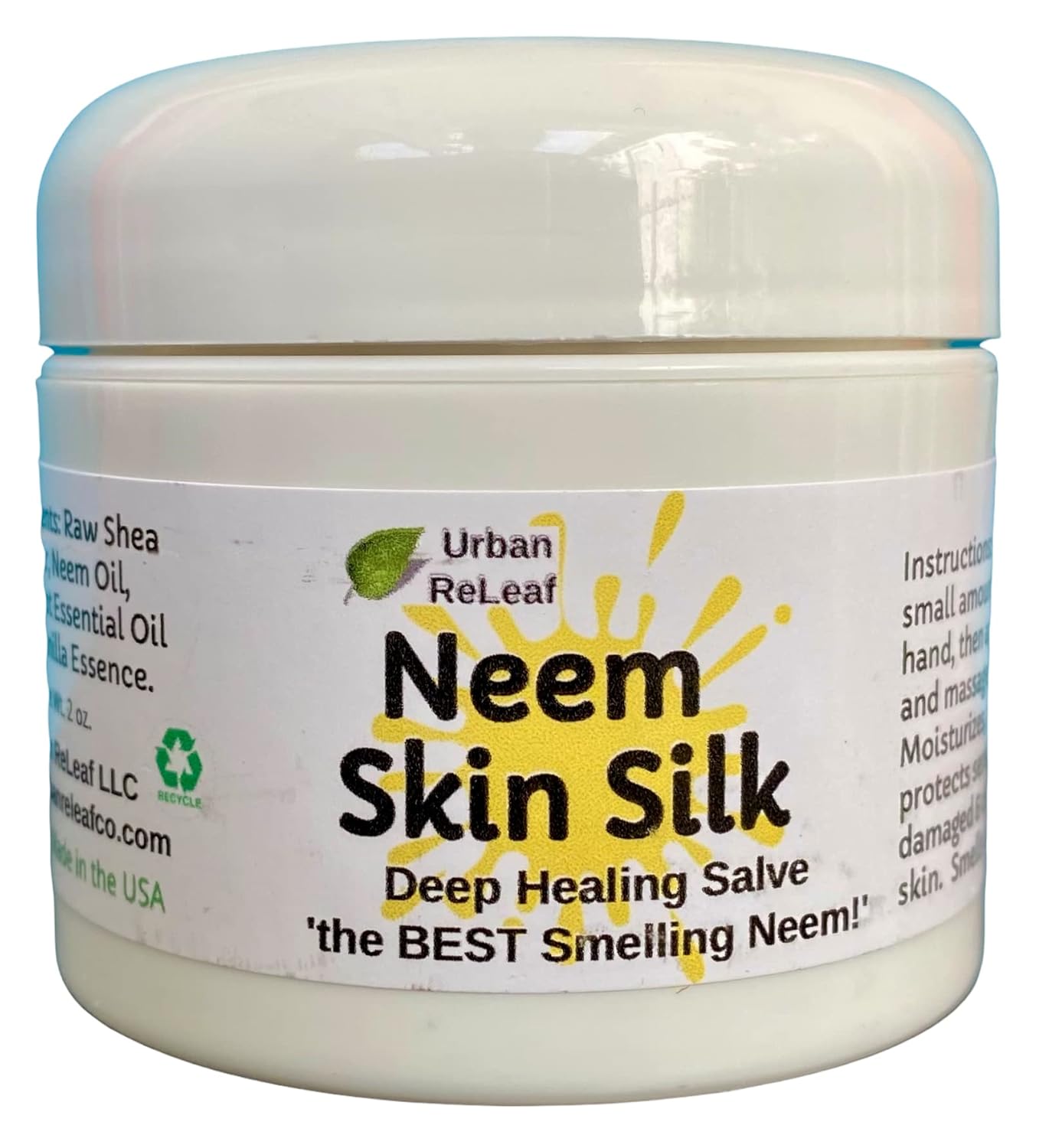 Urban Releaf Neem Skin Silk! Healing Salve. Repairs Dry Skin! Vegan. Ayurveda Rejuvenate. Feed Your Skin... Rub It In! Shea Butter & Neem Oil. Gently Soothe Damaged, Injured, Dry Skin