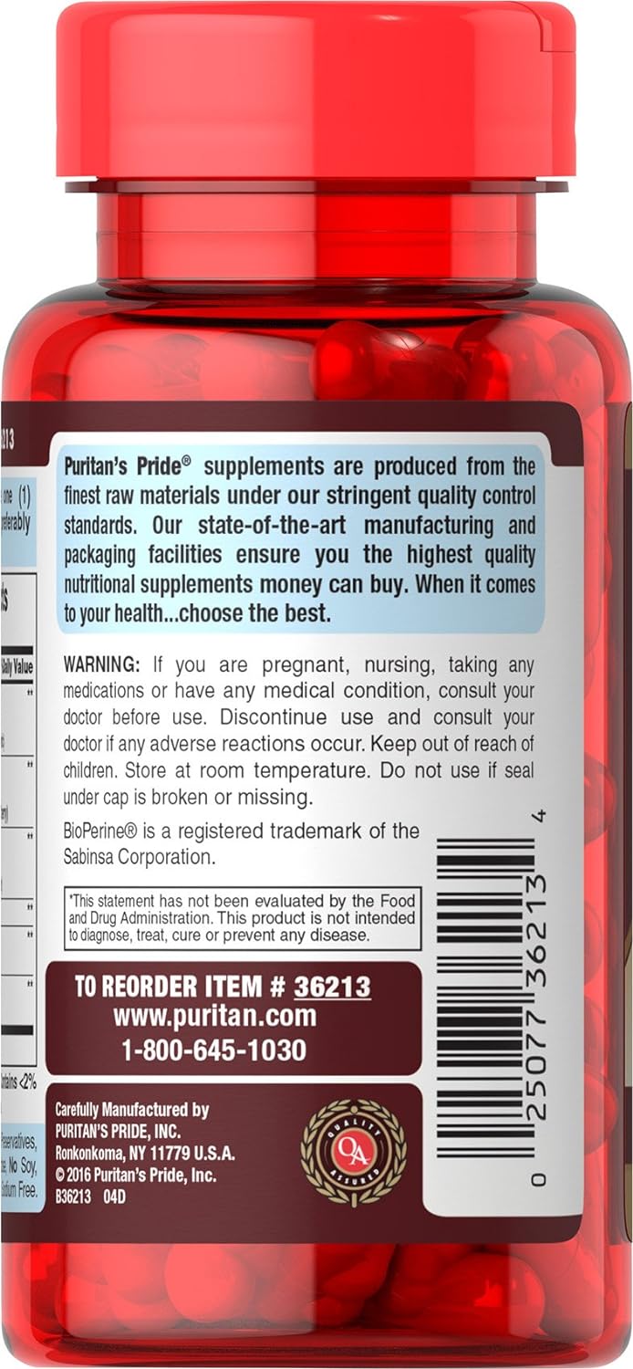 Puritan's Pride Tart Cherry Turmeric Complex-60 Capsules : Health & Household
