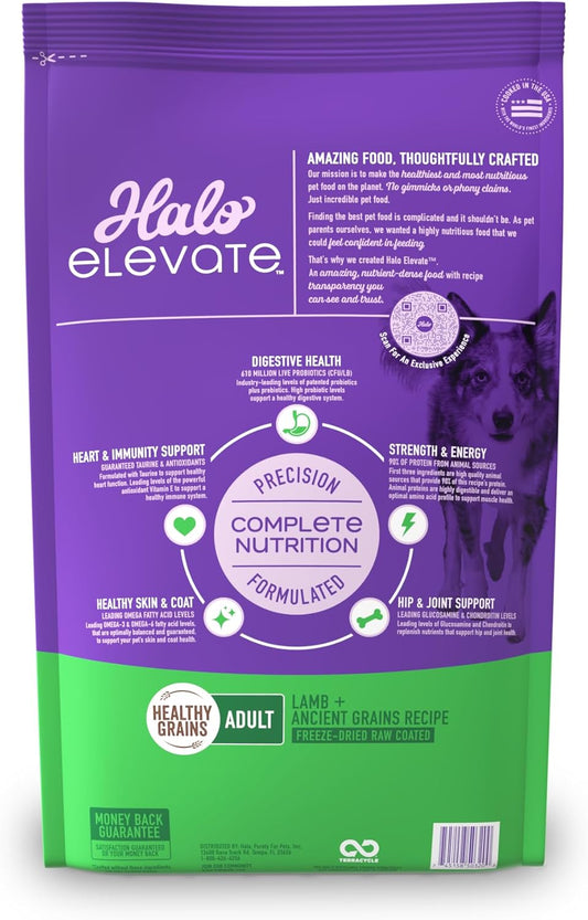 Halo Elevate Dry Dog Food, Healthy Grains Lamb Recipe, 20Lb