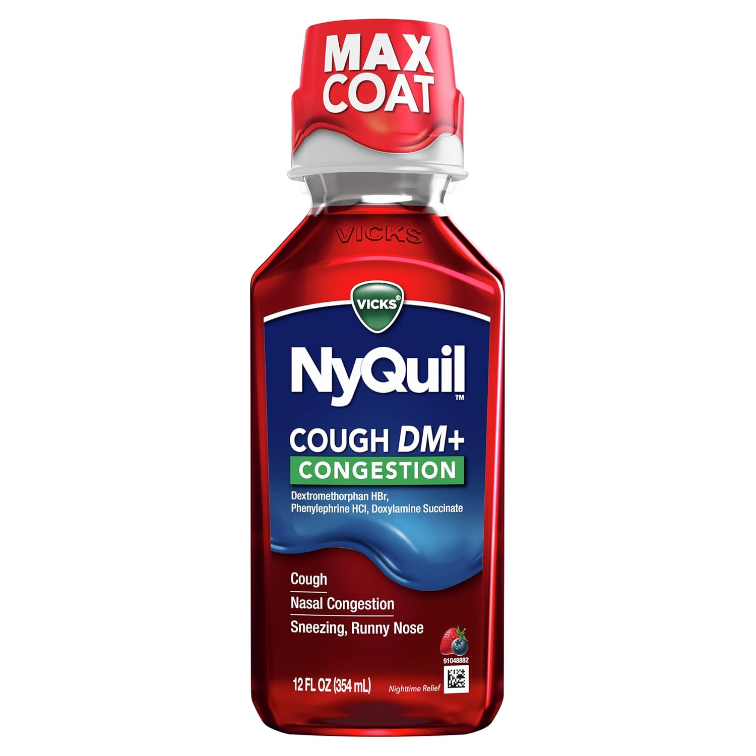 Vicks Nyquil Cough Dm & Congestion Medicine, Berry - 12 Fl Oz