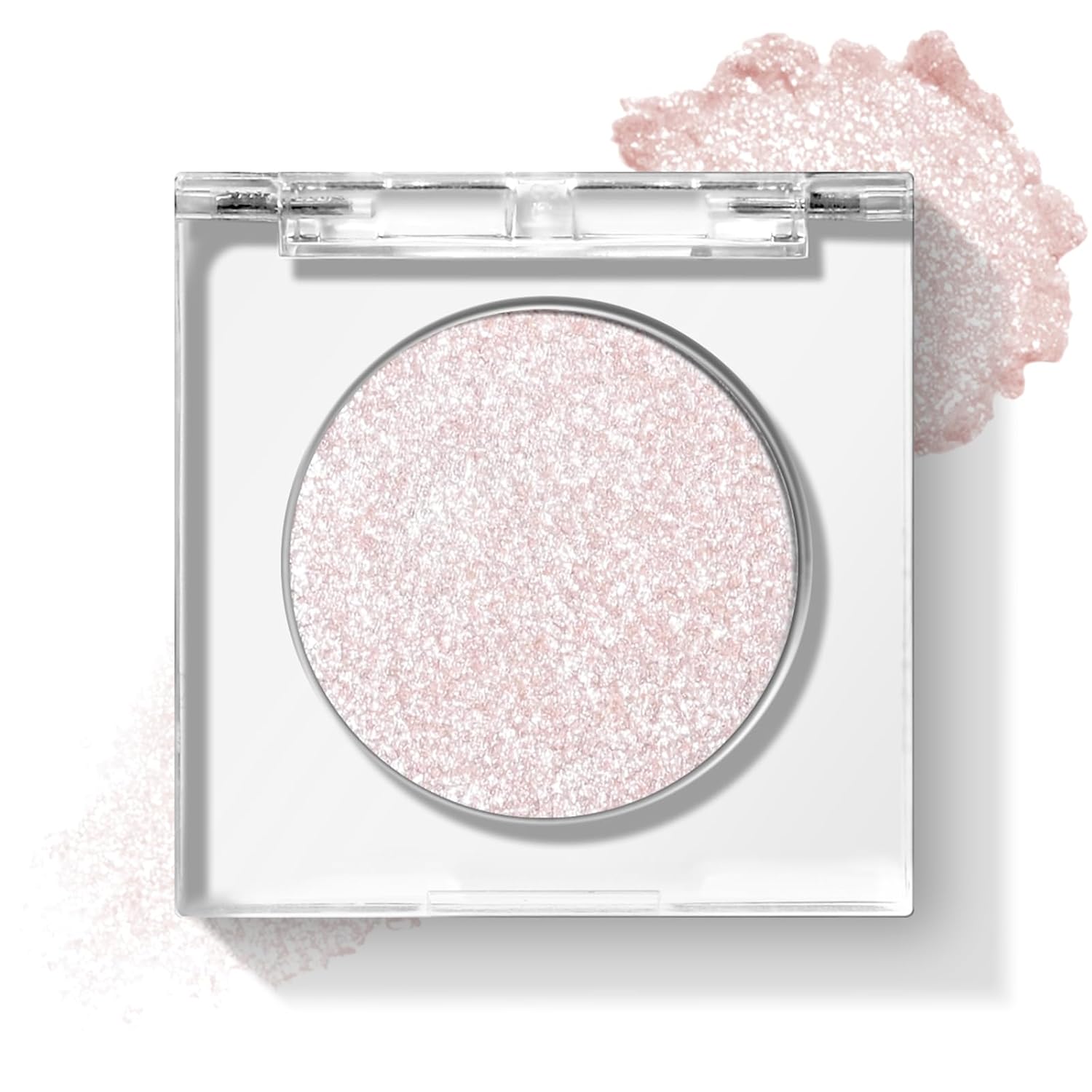 Kyda Single Glitter Eyeshadow, Pale Peach Golden Eyeshadow, Ultra-Fine Blendable Shimmer Eyes Shadow, Lasting Sparkling Eyes Glitter, Soft Buildable Glossy Color, Wet Look Effect, Moonstone
