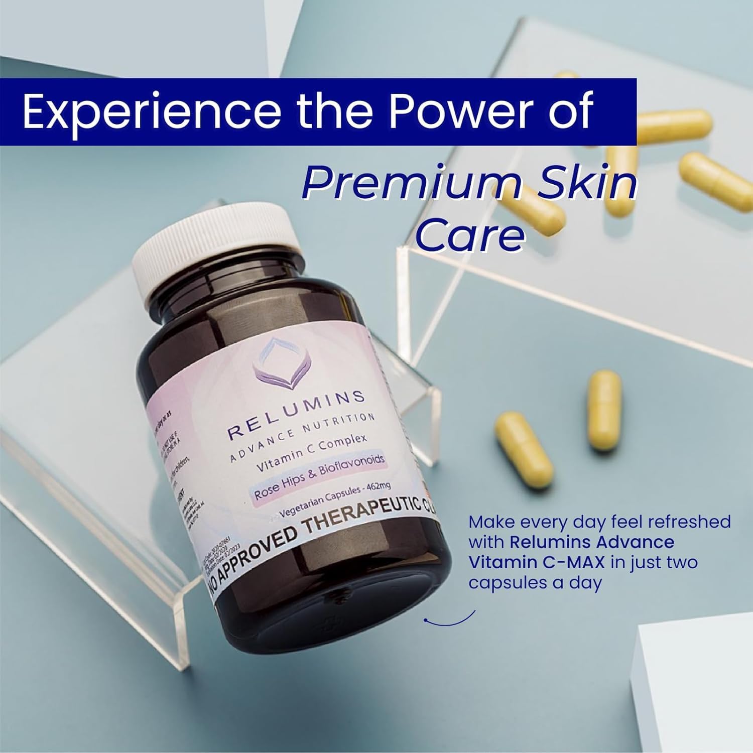 Relumins Advance Nutrition 3-Bottle Supplement Set – Gluta 1000 With Reduced L-Glutathione, Vitamin C Max, Immune Function & Overall Wellness – Vegan, Halal, Kosher, Cgmp Certified : Health & Household