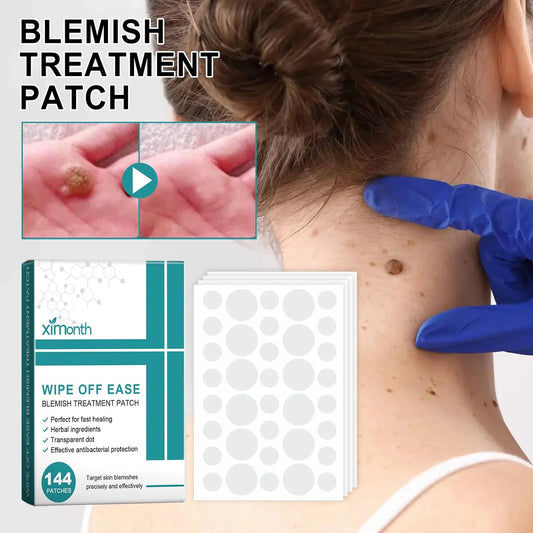 Wart Patch Mole and Wart Remover -for Face and Body, Smooths Skin, Repairs Corns and Calluses (144 Patches)