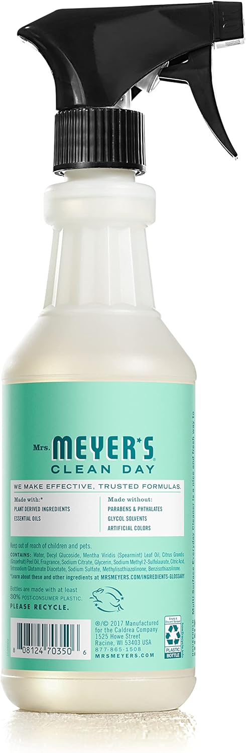 Mrs. Meyer'S Clean Day All-Purpose Cleaner Spray, Limited Edition Mint, 16 Fl. Oz - Pack Of 3