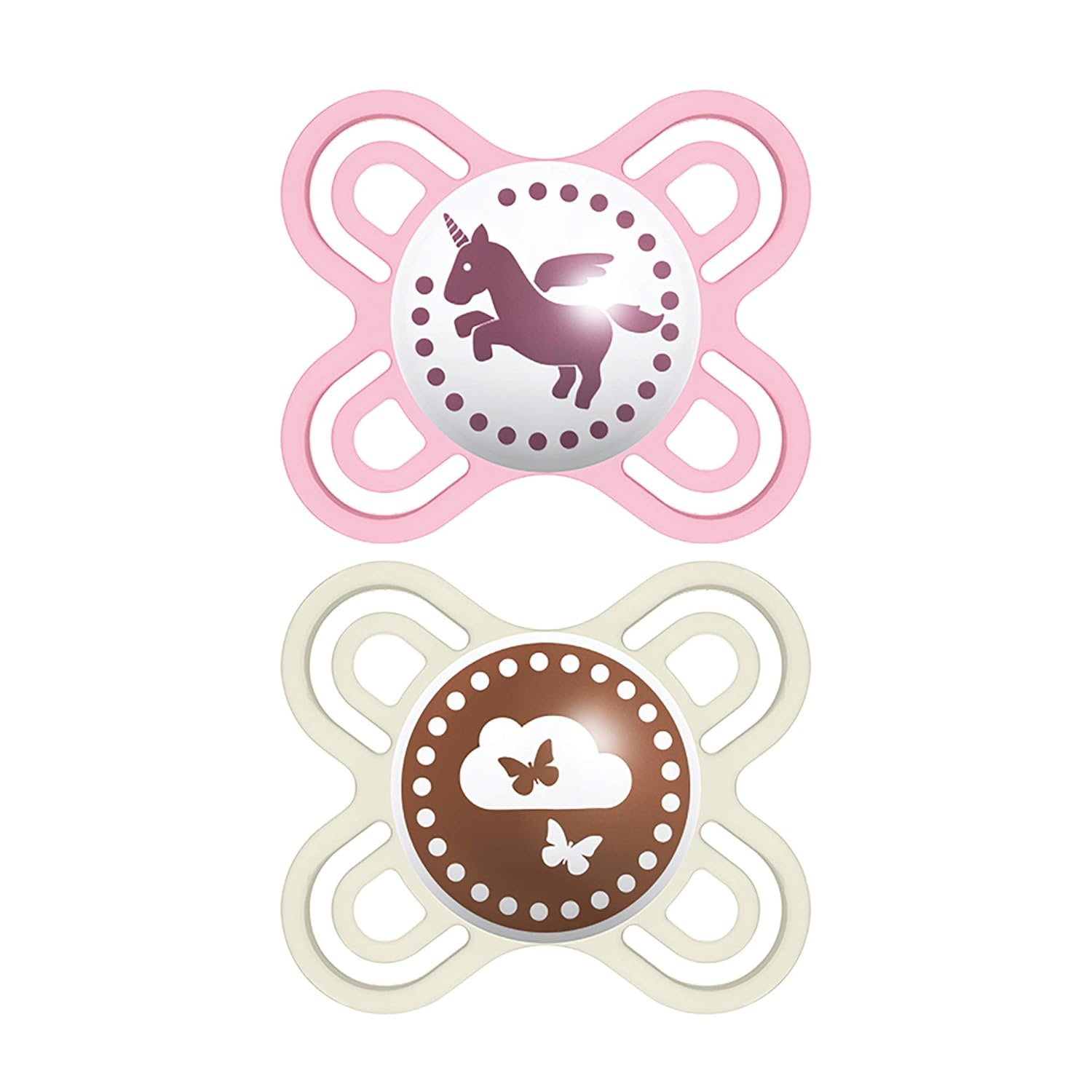 Mam Perfect Baby Pacifier, Patented Nipple, Developed With Pediatric Dentists & Orthodontists, 2 Pack, 0-3 Months, Girl