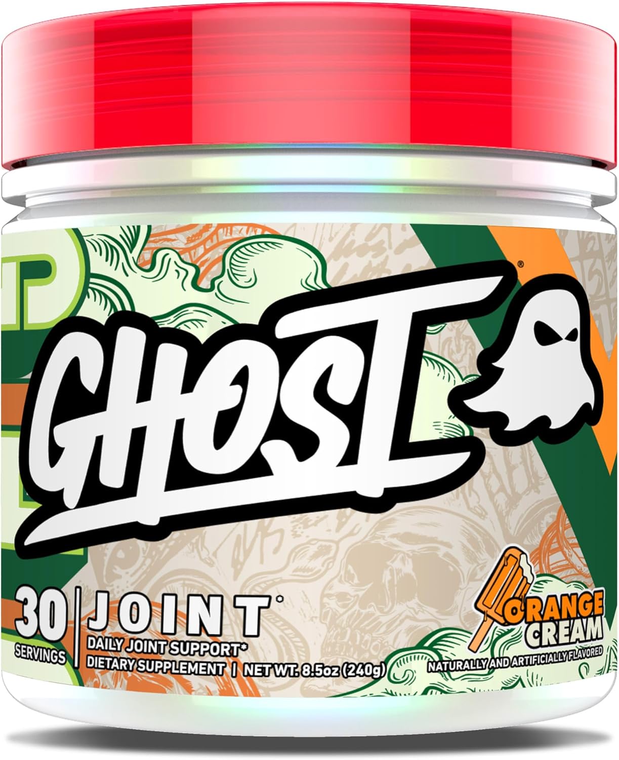 Ghost Joint Supplement, Orange Cream (30 Servings) - Daily Joint Maintenance Supplement For Men & Women - Glucosamine Hcl, Chondroitin Sulfate & Curcumin - Cartilage, Bones & Joint Support