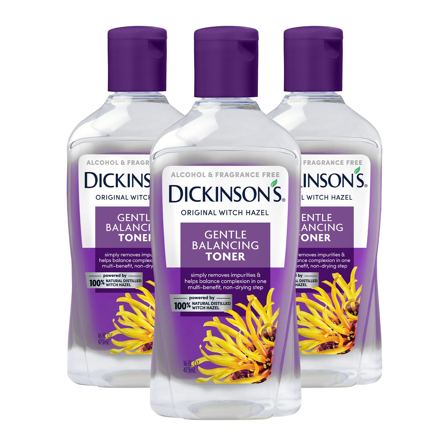 Dickinson'S Original Witch Hazel Gentle Balancing Toner, Alcohol Free, 3 Count