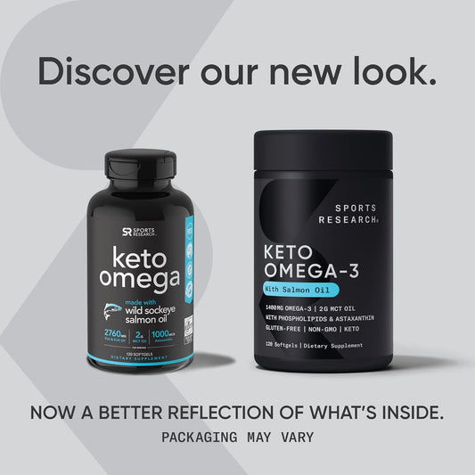 Sports Research Keto Omega Fish Oil with Wild Sockeye Salmon, Antarcti