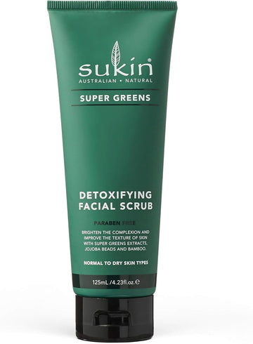 Sukin Super Greens Face Scrub 125Ml - With Kale, Spirulina & Pineapple; Cruelty Free & Vegan Friendly -Polishes Leaving The Skin Smooth And Free Of Impurities