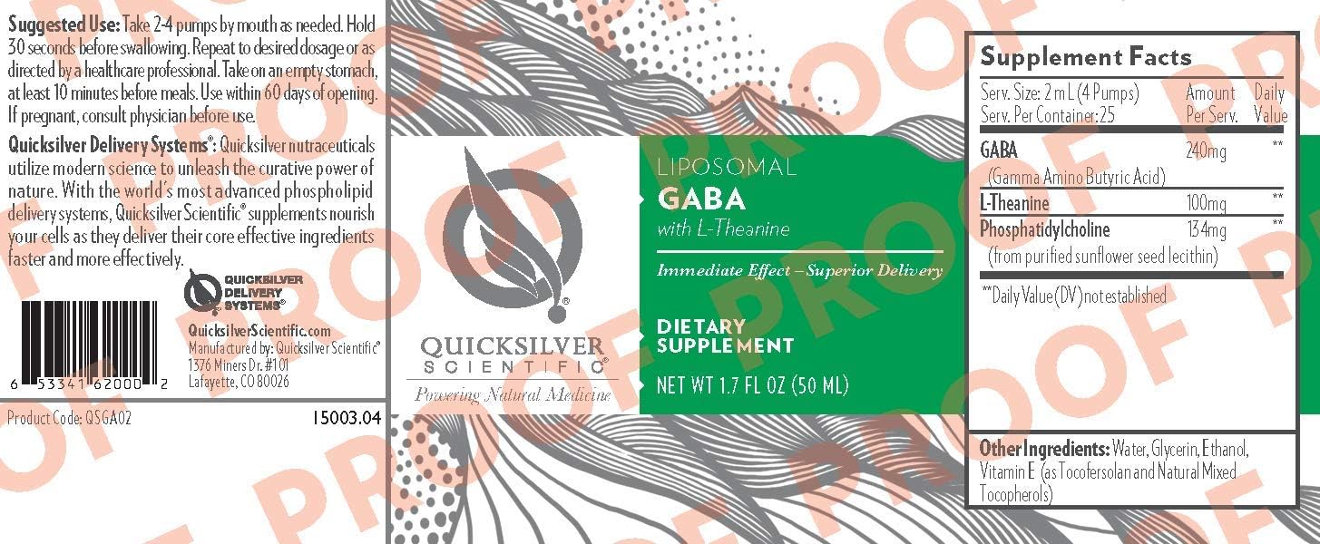 Quicksilver Scientific Liposomal GABA (50ml) : Health & Household