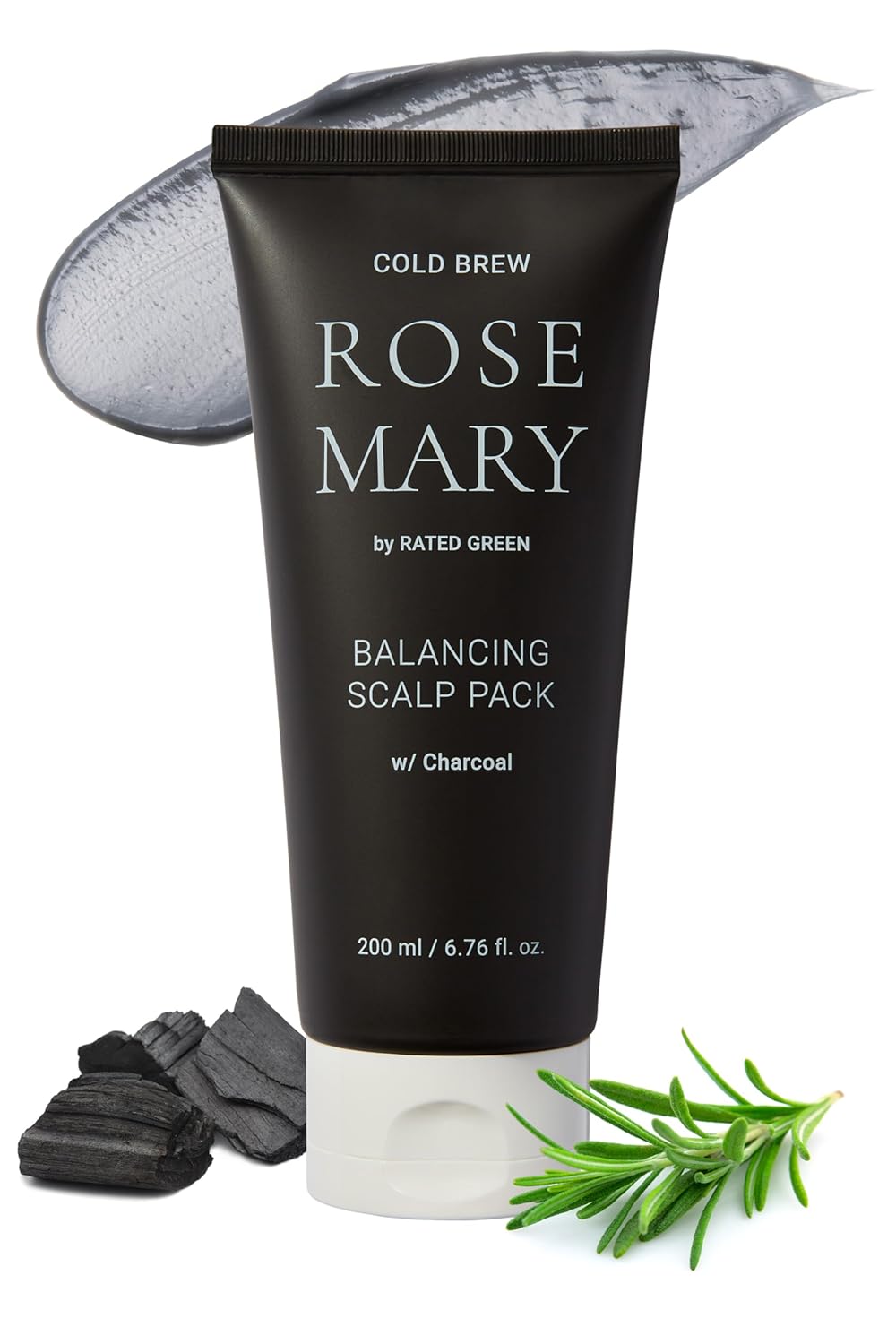 RATED GREEN COLD BREW Rosemary Balancing Scalp Pack w/Charcoal | Korean Hair Care Hair Conditioning Mask | Deep Conditioning Hair Mask for Dry Damaged Hair | Hydrating Hair Mask, 6.76 Fl. Oz