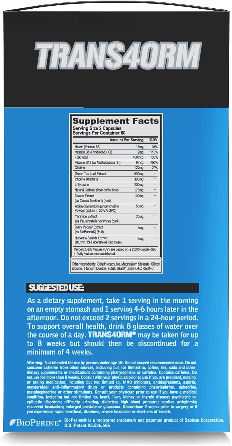 EVL Weight Loss Support Stack - Trans4orm Thermogenic Fat Burner Support Pills with Green Coffee Bean Extract and Forskolin Plus LeanMode Non-Stimulant Metabolism and Fat Loss Support Pills : Health & Household