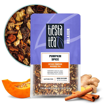 Tiesta Tea - Pumpkin Spice Rooibos Tea | Premium Loose Leaf Tea Blend | Non-Caffeinated Herbal Infusion | Make Hot Or Iced & Up To 25 Cups | Made With Natural Ingredients - 2Oz Resealable Pouch