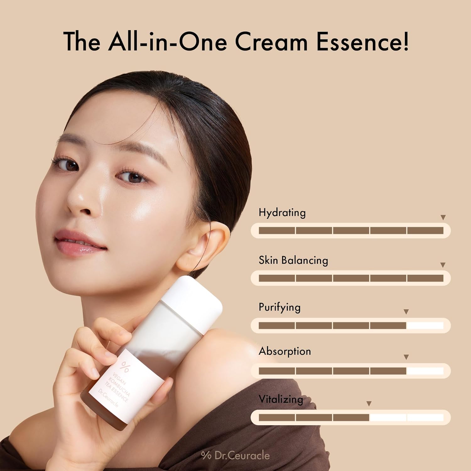 Dr.Ceuracle Vegan Kombucha Tea Essence - Hydrating Milky Toner With Kombucha Tea Extract, Centella Asiatica, Ceramide, Korean Skincare (150 Ml / 5.07 Fl. Oz.) : Beauty & Personal Care