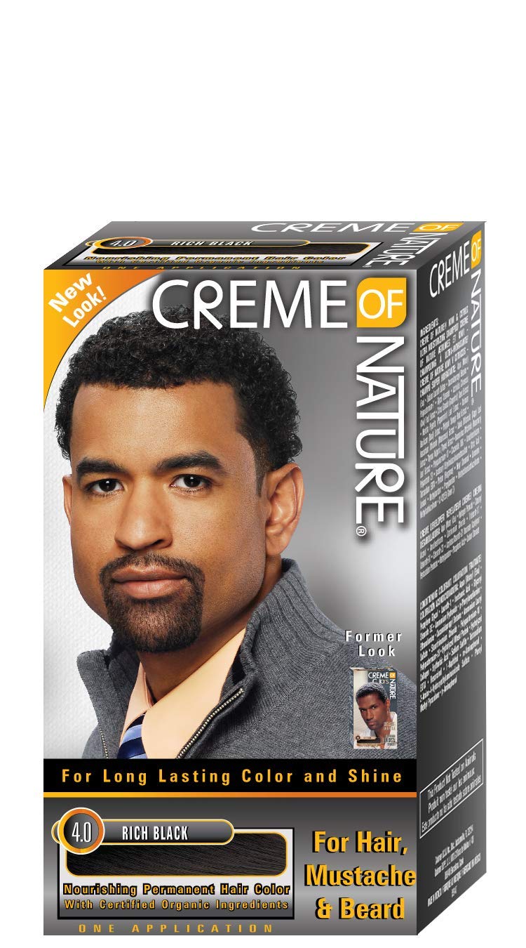 Creme of Nature, Men's Hair Color, Rich Black, for Hair Mustache & Beard, 1 Application : Beauty & Personal Care