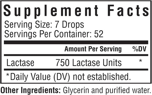 Seeking Health Lactase Drops - Liquid Supplement With Lactase Enzyme For Dairy Intolerance Support - Intolerance Support For Digestion - Lactase Enzyme Supplement - 0.50 Oz, 52 Servings