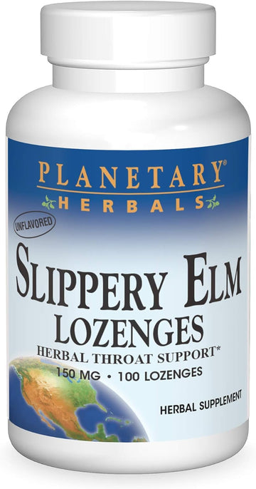 Planetary Herbals Slippery Elm Lenges, Herbal Throat Support, 100 Lenge