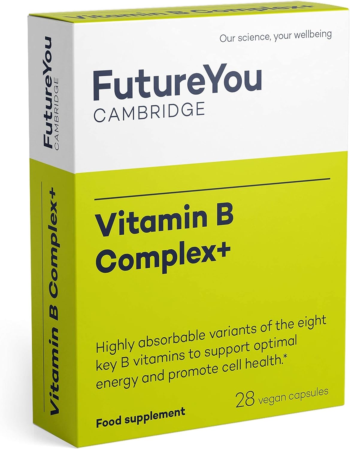 Vitamin B Complex+ Supplements – 8 Key B Vitamins for Optimal Cell Health – Energy Capsules with Biotin and High Strength Vitamin B12 – Vitamins for Tiredness and Fatigue by FutureYou Cambridge : Amazon.co.uk: Health & Personal Care