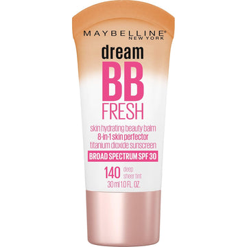 Maybelline Dream Fresh Skin Hydrating Bb Cream, 8-In-1 Skin Perfecting Beauty Balm With Broad Spectrum Spf 30, Sheer Tint Coverage, Oil-Free, Deep, 1 Fl Oz