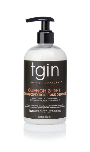 tgin Quench 3-in-1 Co-Wash Conditioner and Detangler For Dry Hair - Curly Hair - 13 Oz