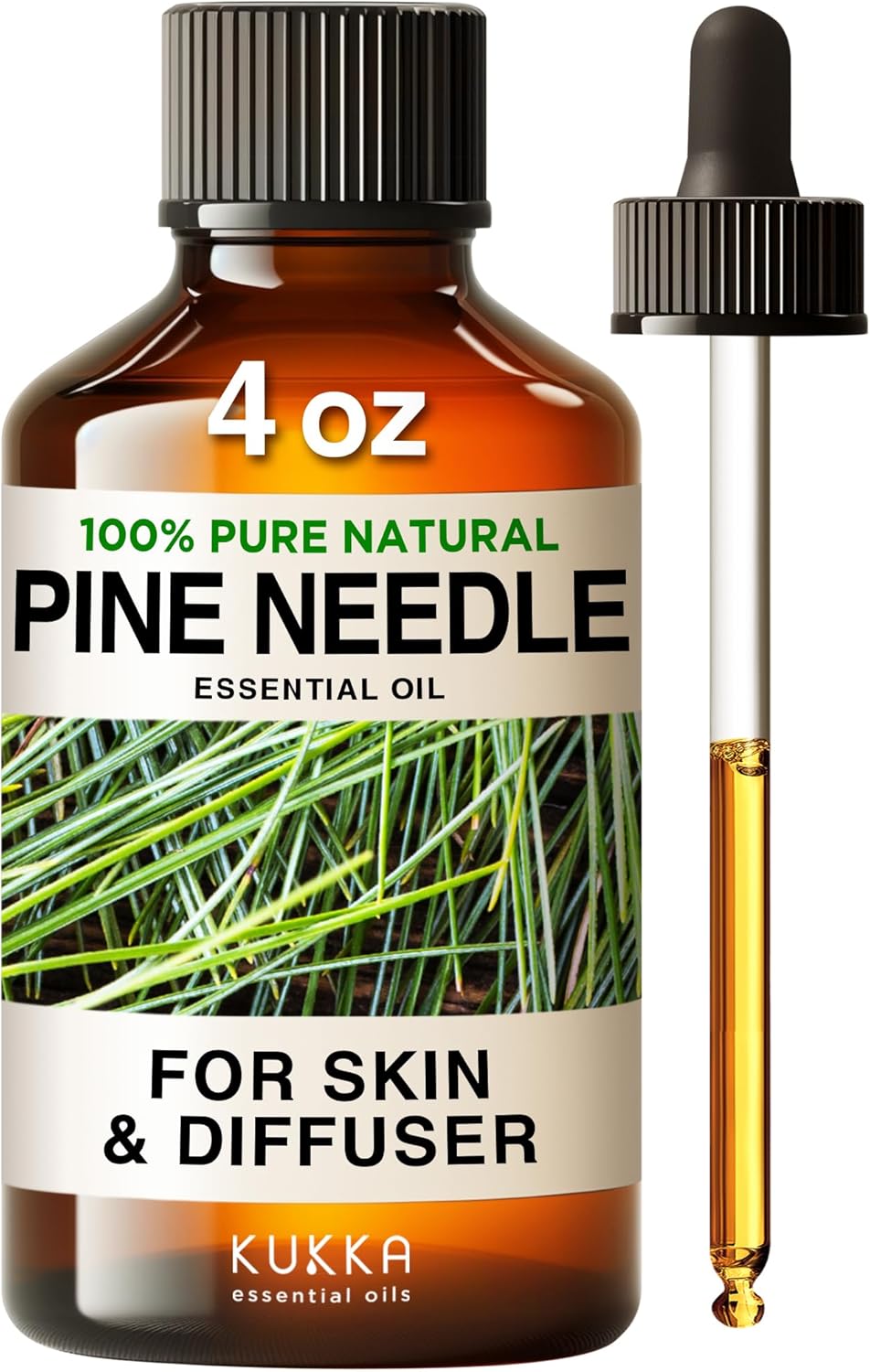 Kukka Pine Essential Oils For Diffuser - 100% Natural Fall Pine Oil Essential Oil - Pine Essential Oil For Candle Making Pine Needle Essential Oil - Soap Making Scent & Diy (4 Fl Oz)