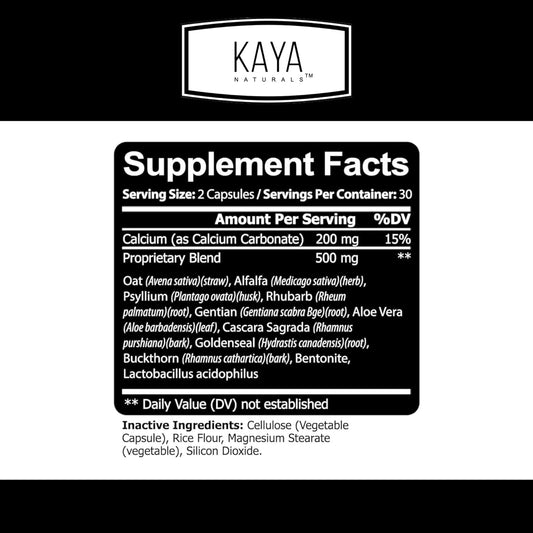 Kaya Naturals Colon Sweep | Colon Cleanser Detox For Weight Management 30-Day Fast-Acting With Herbs & Probiotics, Supports Healthy Bowel Movements, Cleansing Formula With Fiber, Non-Gmo - 60 Capsules