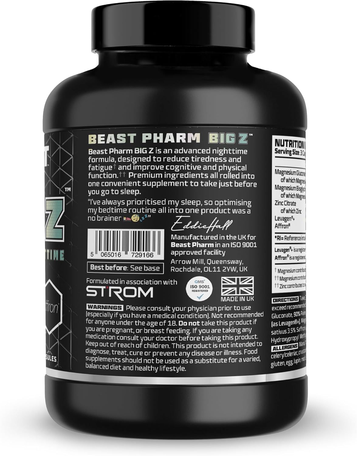Beast | Big Z Supplement with Advanced Levagen+, Affon, Zinc, Magnesium for Sleep and Joint Health | Night Drink | Sour Cherry | 90 Capsules : Amazon.co.uk: Health & Personal Care