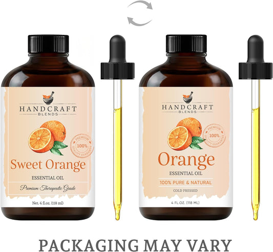 Handcraft Blends Orange Essential Oil - Huge 4 Fl Oz - 100% Pure And Natural - Premium Grade With Glass Dropper