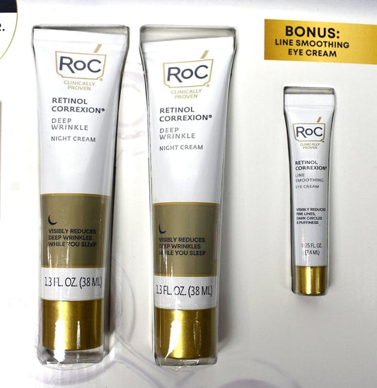 Roc Deep Wrinkle Night Cream Double Pack - New Larger Size 10% More!! , 1 Fl Oz (Pack Of 2)