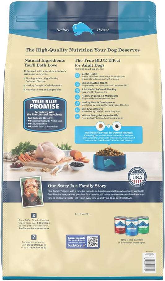Blue Buffalo Life Protection Formula Natural Adult Small Bite Dry Dog Food, Chicken and Brown Rice 34-lb