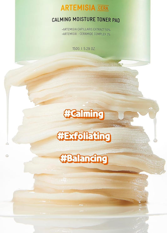 Bring Green Artemisia Cera Calming Moisture Toner Pad | Vegan Daily Skincare Routine For Redness Relief, Skin Balancing, Extra Calming, Exfoliating, Mask Sheet Type Toner Pads, 90 Count