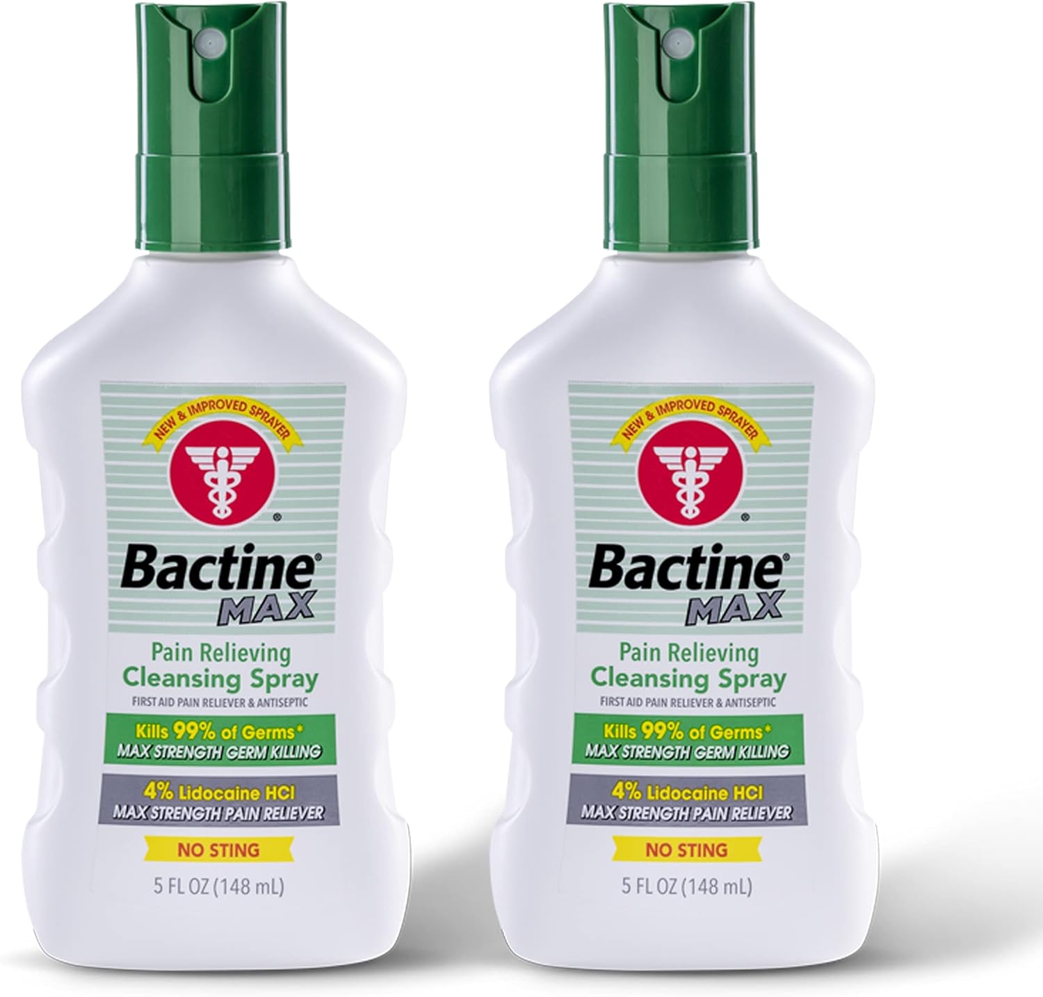 Bactine Max First Aid Spray - Pain Relief Cleansing Spray With 4% Lidocaine - Numbing Lidocaine Spray Kills 99.9% Of Germs - Pain + Itch Relief For Minor Cuts, Burns & Bug Bites - 5Oz, 2 Pack