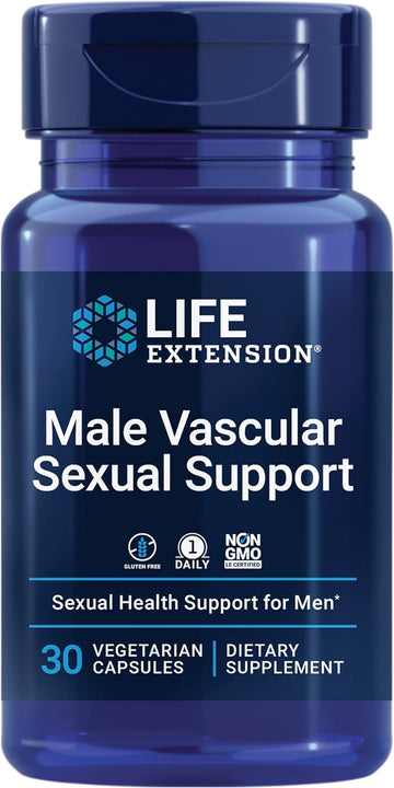 Life Extension Male Vascular Sexual Health Support -Hormone-Free Black Ginger Extract Supplement For Men  One Daily, Gluten-Free, Vegetarian, Non-Gmo - 30 Capsules