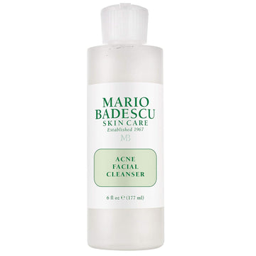 Mario Badescu Acne Facial Cleanser For Combination & Oily Skin, Oil-Free Face Wash With Salicylic Acid & Aloe Vera, Deep Pore Clean