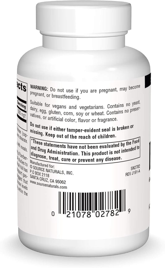 Source Naturals Berberine Vegetable Capsule, For Gastrointestinal Support* - 30 Vegetarian Capsules