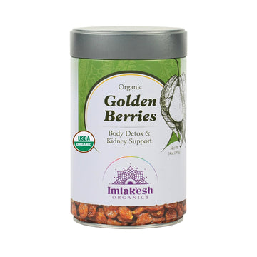 Imlak’Esh Organics - Organic Golden Berries - Superfruit Berries With Antioxidants And Vitamin C - Healthy Vegan Snacks With No Added Sugar - Non-Gmo, And Gluten Free (16Oz Glass Jar)