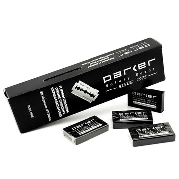 Parker 100-Count Double Edge Safety Razor Blades – Premium Platinum-Tungsten-Chromium Coated Stainless Steel For Smooth, Long-Lasting Shaves – Fits All De Razors