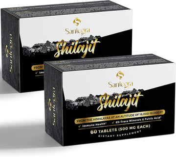 30,000 Mg Shilajit Tablets, 100% Shilajit Pure Tablets 120 Counts - Shilajit Himalayan Organic Rich In Fulvic Acid & 85+ Trace Minerals, Shilajit Resin Supplement For Energy & Immune System