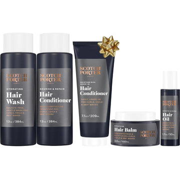 Scotch Porter Superior Hair Collection | Includes Hair Wash, Hair Conditioner, Leave In Hair Conditioner, Hair Balm and Hair Oil