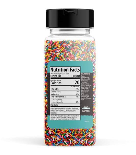 Birch & Meadow Rainbow Sprinkles, 12.8 Oz, Fun & Decorative Topping, Crunchy Texture